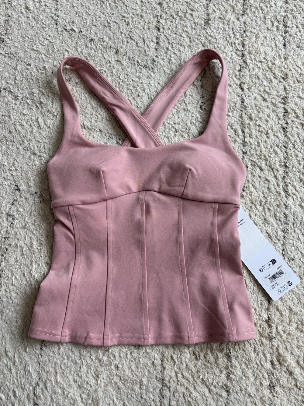 Alo Yoga Airbrush Sparks Fly Corset Tank - Vintage Pink